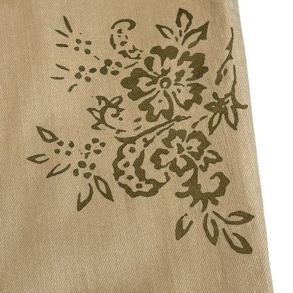 Ralph Lauren Lauren Jeans Co. Women's Vintage Floral Tan Jeans Plus Size 14 - Picture 3 of 7